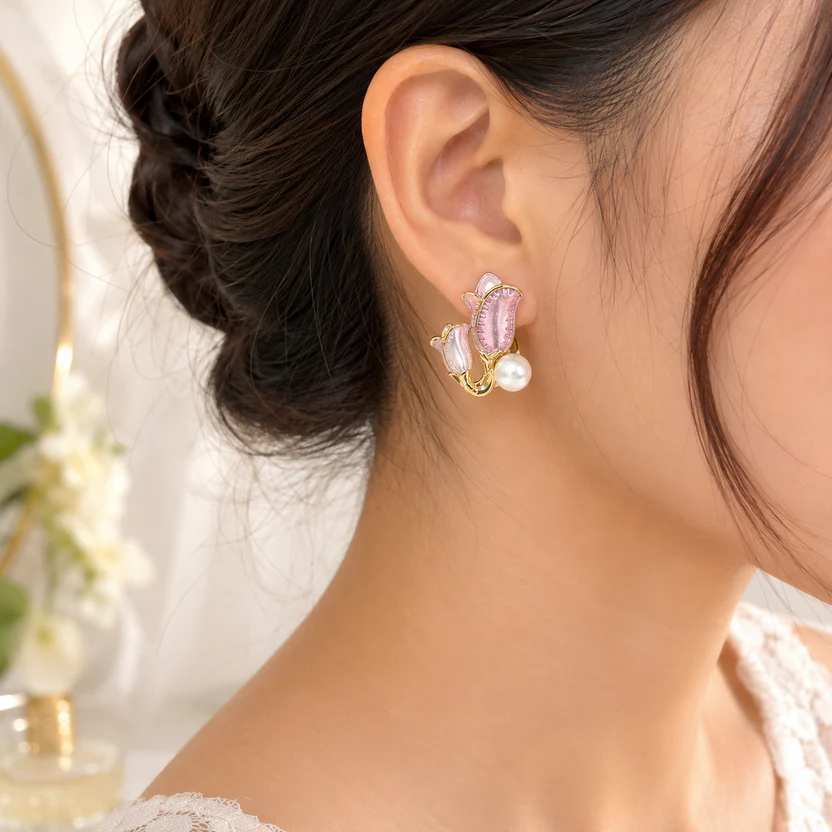 Lavender Tulip Earrings